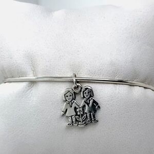 James Avery Girl Boy Flower Charm Sterling Silver Hook Bracelet ❤️